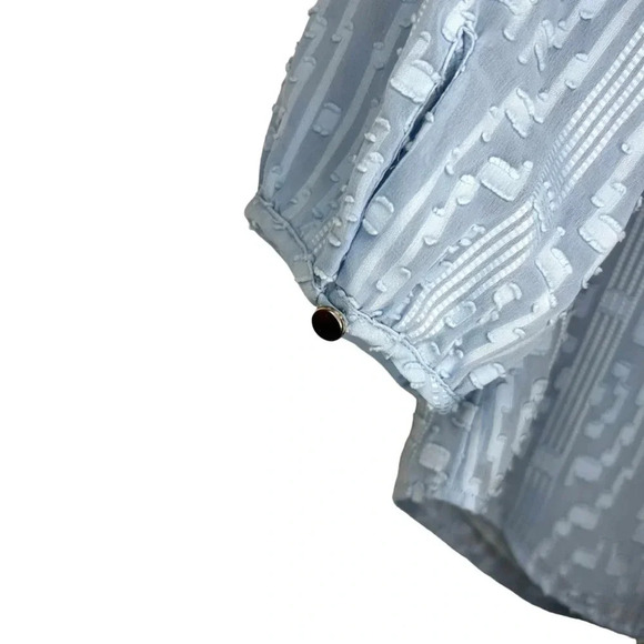 Talbots Textured Popover Blouse Baby Blue 3/4 Sleeve Women’s Small - Picture 8 of 10